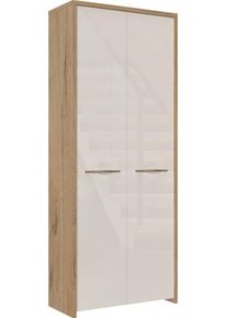Garderobenschrank OTTO HOME "Gala", beige (beige, pacific walnuss decor), B:78cm H:192cm T:36cm, Holzwerkstoff, MDF, Schr&auml;nke, Garderobenschrank, hochwertig UV lackiert, Soft-Close-Funktion, H&ouml;he 192cm