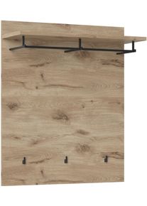 Garderobenpaneel LIVING CHARM "Twist", braun (viking eiche), B:86cm H:101cm T:29,6cm, Holzwerkstoff, Garderobenpaneele, Garderobenpaneel, Breite 86 cm