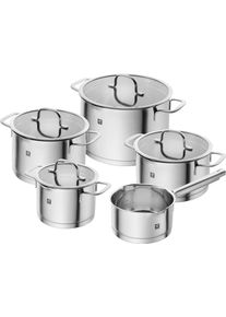 Topf-Set Zwilling "TrueFlow", silber (silberfarben), T&ouml;pfe, Topf-Set, 18/10 Edelstahl, integrierte Siebfunktion, Induktion, 5-tlg.