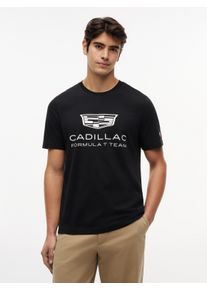 T-Shirt Tommy Hilfiger "TH X Cadillac Formula 1 Team SHIELD", Damen, Gr. XL, schwarz, Jersey, Obermaterial: 100% Baumwolle, regular fit normal, Rundhals, Shirts T-Shirt, regular fit