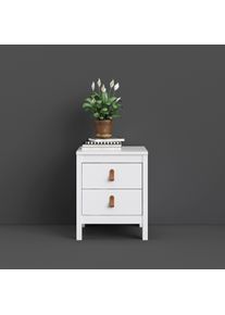 Nachttisch Home Affaire "Nachtkommode, Nachtschrank, Beistelltisch", wei&szlig; (wei&szlig;, wei&szlig;, wei&szlig;), B:43,6cm H:54,1cm T:38,4cm, Tische, Nachttisch, mit 2 Schubladen, Breite 44 cm, H&ouml;he 54 cm