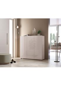 Schuhschrank Home Affaire "MISTER- Schuhregal, Made in Italy, 12 F&auml;cher, 10 Einlegeb&ouml;den", beige (kashmir), B:120cm H:115cm T:34cm, FSC-zertifizierter Holzwerkstoff, Schr&auml;nke, Schuhschrank, Komplett in Hochglanz lackiert, mit Platz f&uuml;r ca. 24 paar Schuhe