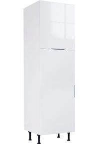 K&uuml;hlumbauschrank Optifit "Tara", wei&szlig; (wei&szlig; glanz), B:60cm H:211,8cm T:58,4cm, Schr&auml;nke, K&uuml;hlumbauschrank