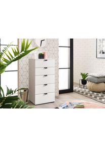Kommode Home Affaire "Duero Schubkastenkommode", wei&szlig;, B:45cm H:95cm T:40cm, Holzwerkstoff, Sideboards, Kommode, mit 5 Schubk&auml;sten, Breite ca. 45 cm