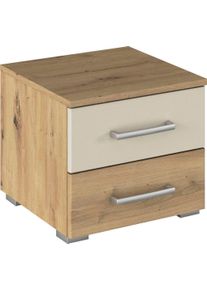 Nachtkommode Rauch "Nachttisch Nachtkonsole Beistelltisch Kommode Sideboard BURANO", braun (eiche artisan, champagner), B:40cm H:36cm T:40cm, Holzwerkstoff, Sideboards, Nachtkommode, mit farblich abgesetzter Schublade MADE IN GERMANY