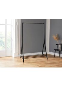 Garderobenst&auml;nder ACTONA GROUP "Bernhard", schwarz, B:117cm H:165cm T:59cm, Metall, Garderobenst&auml;nder, Garderobenst&auml;nder, aus sch&ouml;nem Metall, mit einer Ablagefl&auml;che, Breite 1170 cm