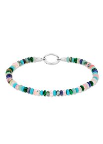 Charm-Armband Tamaris "Schmuck Geschenk Edelstahl Armkette All About Beads", wei&szlig; (edelstahlfarben, t&uuml;rkis, gr&uuml;n, lila, rosa, wei&szlig;, t&uuml;rkis, gr&uuml;n, lila, rosa, wei&szlig;), Armb&auml;nder, Damen, 18,5cm, Edelstahl, Charm-Armband, mit Naturstein