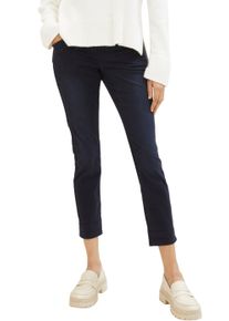 7/8-Hose Tom Tailor "Tom Tailor Tapered", Damen, Gr. 34, L&auml;nge 28, blau (sky captain blau), Web, Obermaterial: 92% Baumwolle, 5% Polyester, 3% Elasthan. Futter: 100% Baumwolle, 7/8-L&auml;nge, Hosen 7/8-Hose, mit Bindeband am B&uuml;ndchen