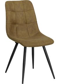 Esszimmerstuhl OMG DESIGN "Peak", gr&uuml;n (olive, schwarz, olive), B:48cm H:88cm T:65cm, St&uuml;hle, Esszimmerstuhl, moderne Sitzschale in Microfaser Lederoptik