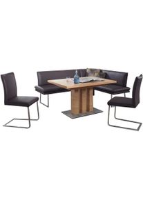 K+w Komfort & Wohnen Essgruppe K+W KOMFORT & WOHNEN "Santos III", braun (schoko), B:205cm H:86cm T:158cm, Sitzm&ouml;bel-Sets, Essgruppe, gepolsterte Eckbank und St&uuml;hle, langer Schenkel rechts oder links