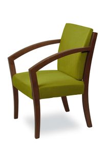 Esszimmerstuhl Home Affaire "G98 George Armlehnstuhl, Sessel, in 3 Gestellfarben Made in Italy", gr&uuml;n (gr&uuml;n, nussbaum, gr&uuml;n), B:58,5cm H:87cm T:65cm, Massivholz, St&uuml;hle, Esszimmerstuhl, Extra-confort, Fleckenabweisendes Gewebe, Massivholz