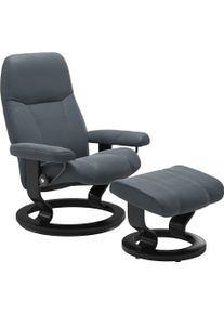 Relaxsessel stressless "Consul", blau (atlantic blau batick), B:76cm H:100cm T:71cm, Leder BATICK: BATICK ist ein leicht korrigiertes, durchgef&auml;rbtes und genarbtes M&ouml;belleder, bei dem die meisten Unebenheiten und Spuren in der Regel entfernt wurden.;Leder PALOMA: PALOMA ist ein durchgef&auml;rbtes Semianilin-M&ouml;belleder mit nat&uuml;rlicher Narbung.;ROHLEDER Stoff Q2 FARON: Ein fester zuverl&auml;ssiger Boucl&eacute; mi