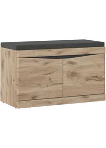 Sitzbank LIVING CHARM "Twist", viking eiche, anthrazit, B:86cm H:49cm T:40cm, Holzwerkstoff, MDF, Sitzb&auml;nke, Sitzbank, Sitzkissen