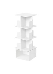 Boxxx Drehregal, Wei&szlig;, Holzwerkstoff, 12 F&auml;cher, 40x124.6x40 cm, stehend, Wohnzimmer, Regale, B&uuml;cherregale