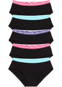 bonprix Chilot panty cu bumbac organic moale (set/5 buc.), negru, 128/134