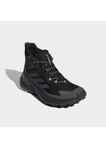 Wanderschuh adidas terrex "TRAILMAKER 2.0 MID GORE-TEX", Damen, Gr. 42, schwarz (core schwarz, carbon, grau five), Synthetik, Textil, Schuhe Wanderschuh, wasserdicht dank Gore-Tex Membrane