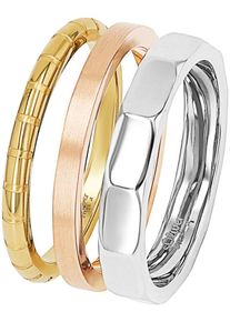Ring-Set s.Oliver "2038890/-91/-92/-93" Gr. 58, rosa (edelstahlfarben, gelbgoldfarben, ros&eacute;goldfarben), Fingerringe, Damen, 58, Edelstahl, 7,5mm, Ring-Set