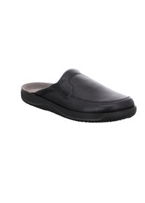 Hausschuh Rohde "Soltau-H", Herren, Gr. 47, schwarz, Nappaleder, Basic, Schuhe Hausschuh, Pantoffel, Schlappen, Homeslipper mit Gummiz&uuml;gen
