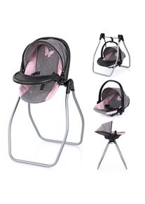 Puppen Autositz BAYER "4in1 Puppen-Autositz mit Wippe, rosa", rosa (grau, rosa), Puppenausstattungen, KinderB:49,5cm H:73cm T:40cm, Puppen Autositz, Puppenhochstuhl, -bett, -schaukel oder -trage, B:49,5cm H:73cm T:40cm