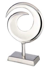 Dekofigur Gilde "Skulptur Swirl", silber (silberfarben), B:42cm H:42cm T:5cm, Aluminium, Dekofiguren, Dekofigur