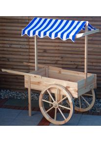 Transportkarren Promadino "Marktwagen", beige (natur), B:82cm H:184cm, Holzwerkstoff, Textil, Transportwagen, Transportkarren, BxTxH: 173x82x184 cm