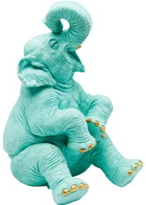 Spardose KARE DESIGN "Happy Elephant", gr&uuml;n (blau), B:27cm H:38cm T:23cm, Polyresin (Kunststein), Spardosen, Spardose, aus robustem Polyresin
