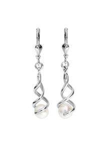 Paar Ohrh&auml;nger OSTSEE-SCHMUCK "OSTSEE-SCHMUCK Ohrh&auml;nger Lusia Ohrh&auml;nger Lusia", wei&szlig; (wei&szlig;, neutral), Ohrringe, Damen, 38x8mm, Silber 925 (Sterlingsilber), Paar Ohrh&auml;nger