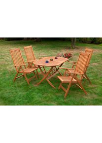 Garten-Essgruppe Merxx "Vitoria", beige (natur), Sitzm&ouml;bel-Sets, Garten-Essgruppe