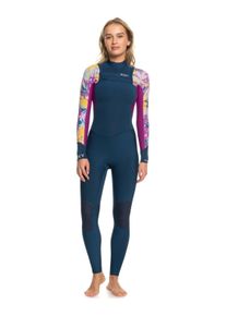 Neoprenanzug Roxy "4/3mm Swell Series 2023", Damen, Gr. M (168-175cm)/54-63kg, bunt (anthrazit hot tropics swim ax), Obermaterial: 88% Polyester, 12% Elasthan., Sportanz&uuml;ge Neoprenanzug