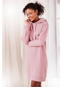 Sweatkleid Vivance, Damen, Gr. 44/46, N-Gr, rosa, Sweatware, Obermaterial: 60% Baumwolle, 40% Polyester, bestickt, unifarben, l&auml;ssig geschnitten ca. Mitte Oberschenkel, Rippb&uuml;ndchen, Kleider Sweatkleid, mit Loungewear Stickerei, Loungekleid