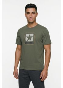 T-Shirt Converse "BOX LOGO TEE", Herren, Gr. XL, gr&uuml;n (Converse utility), Obermaterial: 100% Polyester, Rundhals, Shirts T-Shirt, mit Rundhalsausschnitt, Kurzarm-Design, sportlicher Stil