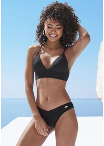 Triangel-Bikini-Top Venice Beach "Lucky", Damen, Gr. 40, Cup C/D, schwarz, Recycling-Polyamid, Strukturmuster, Bikini-Oberteile Triangel-Bikini-Top, aus gerippter Strukturware