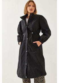 Relaxed Fit Midi Jas met Knopenluiting