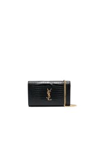 Saint Laurent Cassandre portemonnee met ketting van leer met krokodillenprint