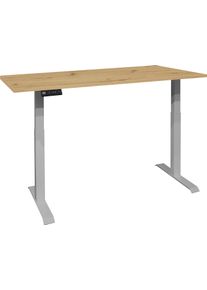 M&auml;usbacher Schreibtisch M&Auml;USBACHER "Big System Office", silber (silber, asteiche, silber, asteiche), B:160cm, Tische, Schreibtisch, Breite 160 cm, elektrisch h&ouml;henverstellbar