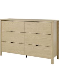 Kommode GAMI "IZADI", eiche rookwood nachbildung, B:134cm H:90cm T:48cm, Spanplatte, Sideboards, Kommode, Eine praktische und funktionale Kommode