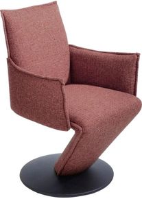 K+w Komfort & Wohnen Esszimmerstuhl K+W KOMFORT & WOHNEN "Drive, Drehstuhl", rosa (coral 90, drehteller in metall schwarz struktur), B:61cm H:94cm T:63cm, 775: Flachgewebe, 100% Polyester, St&uuml;hle, Esszimmerstuhl, Sessel mit federnder Sitzschale, Drehteller in Metall schwarz Struktur