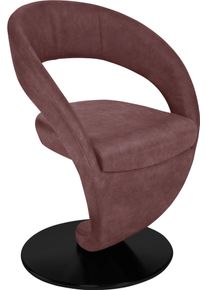 K+w Komfort & Wohnen Esszimmerstuhl K+W KOMFORT & WOHNEN "Wave, Drehstuhl", rot (bordeaux, drehteller in metall schwarz struktur), B:62cm H:86cm T:61cm, 785: Microfaser, 100% Polyester, St&uuml;hle, Esszimmerstuhl, Design-Drehstuhl, schwarzer Drehteller