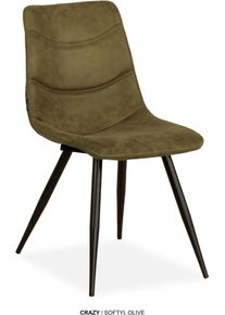 Esszimmerstuhl OMG DESIGN "Crazy", olive, schwarz, olive, B:46cm H:87cm T:65cm, Polyester, St&uuml;hle, Esszimmerstuhl, Esszimmerstuhl, pflegeleichter Bezug, mit Handgriff