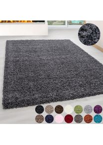 Hochflor-Teppich Ayyildiz Teppiche "Life Shaggy 1500 , auch als L&auml;ufer und in Rund erh&auml;ltlich", grau, B:80cm H:30mm L:150cm, Kunstfaser, Teppiche, Hochflor-Teppich, Langflor, uni, gro&szlig;e Farb- und Gr&ouml;&szlig;enauswahl. Wohnzimmer, alle R&auml;ume