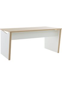 Schreibtisch GAMI "ITALIC", strukturierte eiche, wei&szlig;, wei&szlig;, strukturierte eiche nachbildung, B:160cm H:75cm T:80cm, Tische, Schreibtisch, Ein eleganter und funktionaler Schreibtisch