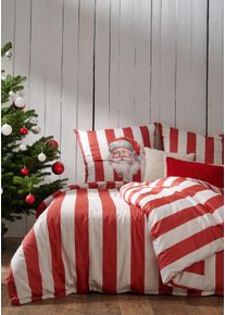 Bettw&auml;sche Apelt "Paul", rot (wei&szlig;, rot), B/L: 135cm x 200cm, 1 Stk., 1 Stk., Satin (Bio-Baumwolle), B/L: 80cm x 80cm, 2, Satin (Bio-Baumwolle), Bezug: 100% Baumwolle, Bettw&auml;sche, Bettw&auml;sche, Bettw&auml;sche-Set mit Rei&szlig;verschluss, Baumwoll-Satin, Digitaldruck