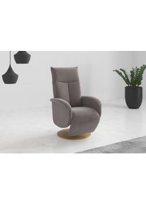 TV-Sessel Home Affaire "Glendale", grau (taupe), B:75cm H:112cm T:82cm, 90% Polyester, 10% Polyamid, Sessel, TV-Sessel, wahlweise mit Aufstehhilfe, 2 Motoren und Akku