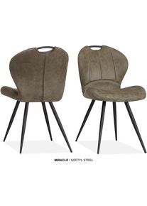 Esszimmerstuhl OMG DESIGN "Miracle", steel, schwarz, steel, B:54cm H:88cm T:63,5cm, Polyester, St&uuml;hle, Esszimmerstuhl, Esszimmerstuhl, pflegeleichter Bezug