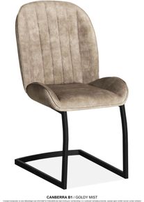 Esszimmerstuhl OMG DESIGN "Canberra", mist, schwarz, mist, B:51cm H:95,5cm T:63cm, Polyester, St&uuml;hle, Esszimmerstuhl, Esszimmerstuhl, pflegeleichter Samtvelour Bezug