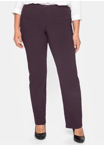 Webhose sheego, Damen, Gr. 58, Normalgr&ouml;&szlig;en, aubergine, 70% Viskose, 25% Polyamid, 5% Elasthan, unifarben, Hosen Webhose