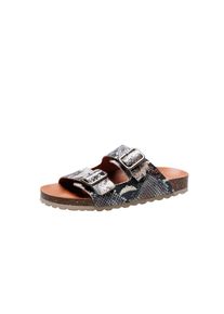 Pantolette VERBENAS, Damen, Gr. 41, bunt (schlangenoptik), Leder, Schuhe Pantolette, Sommerschuh, Hausschuh, Strandschuh in Reptil-Optik