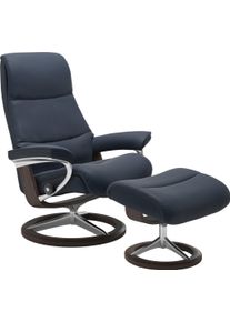Relaxsessel stressless "View", blau (oxford blau paloma), B:91cm H:110cm T:85cm, Leder BATICK: BATICK ist ein leicht korrigiertes, durchgef&auml;rbtes und genarbtes M&ouml;belleder, bei dem die meisten Unebenheiten und Spuren in der Regel entfernt wurden.;Leder PALOMA: PALOMA ist ein durchgef&auml;rbtes Semianilin-M&ouml;belleder mit nat&uuml;rlicher Narbung.;ROHLEDER Stoff Q2 FARON: Ein fester zuverl&auml;ssiger Boucl&eacute; mit ei