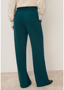 Anzughose Tamaris "im modernem Look", Damen, Gr. 44, N-Gr, petrol, Web, Obermaterial: 63% Polyester, 33% Viskose, 4% Elasthan, unifarben, l&auml;ssig geschnitten lang, Hosen Anzughose, mit weitem Bein