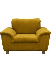 Sessel OTTO HOME "Egedal Sitzbreite 58 cm, Holzf&uuml;&szlig;e", gold, B:120cm H:81cm T:97cm, 90% Polyester, 10% Nylon, Sessel, Sessel, aus haustierfreundlichem Pet Friendly Cord